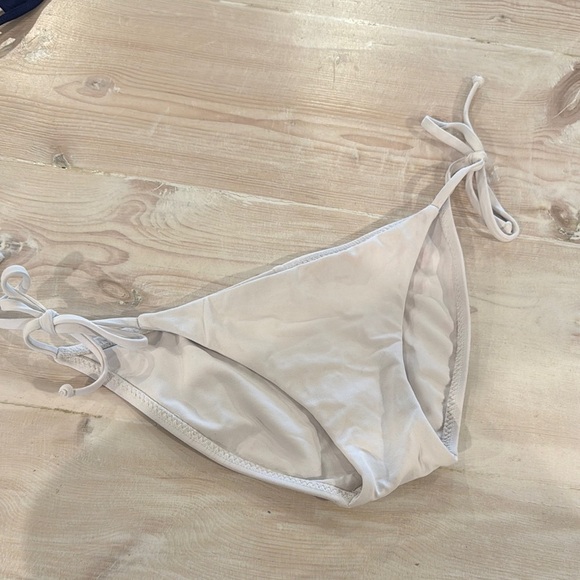 White Tie-Side Bikini Bottom - Picture 3 of 4